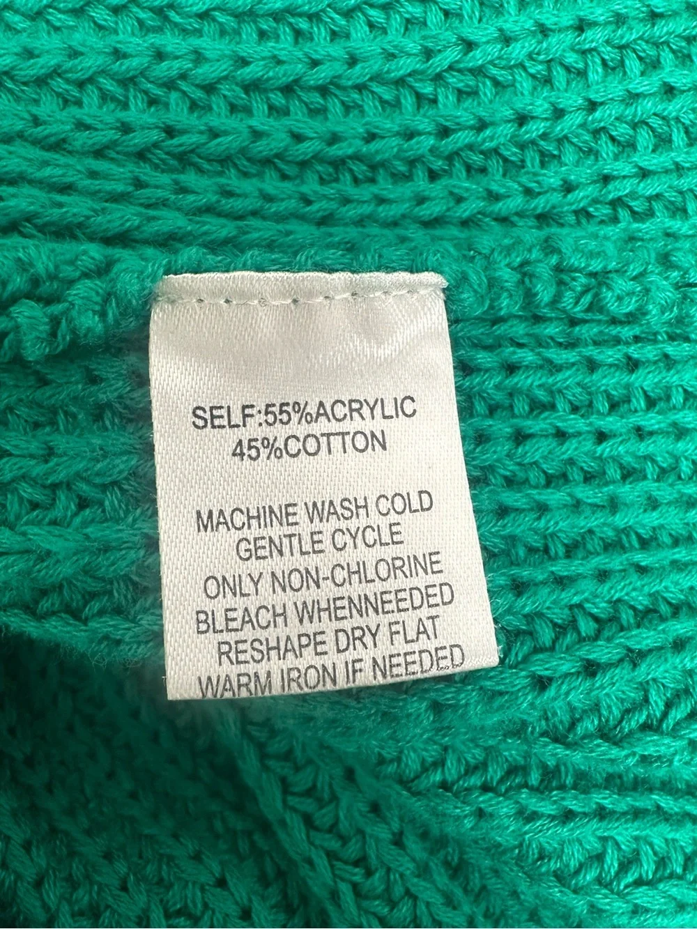 Hazel Haze | Cable Knit Sweater XL Green Cotton Blend Chunky Knit Oversized Cozy